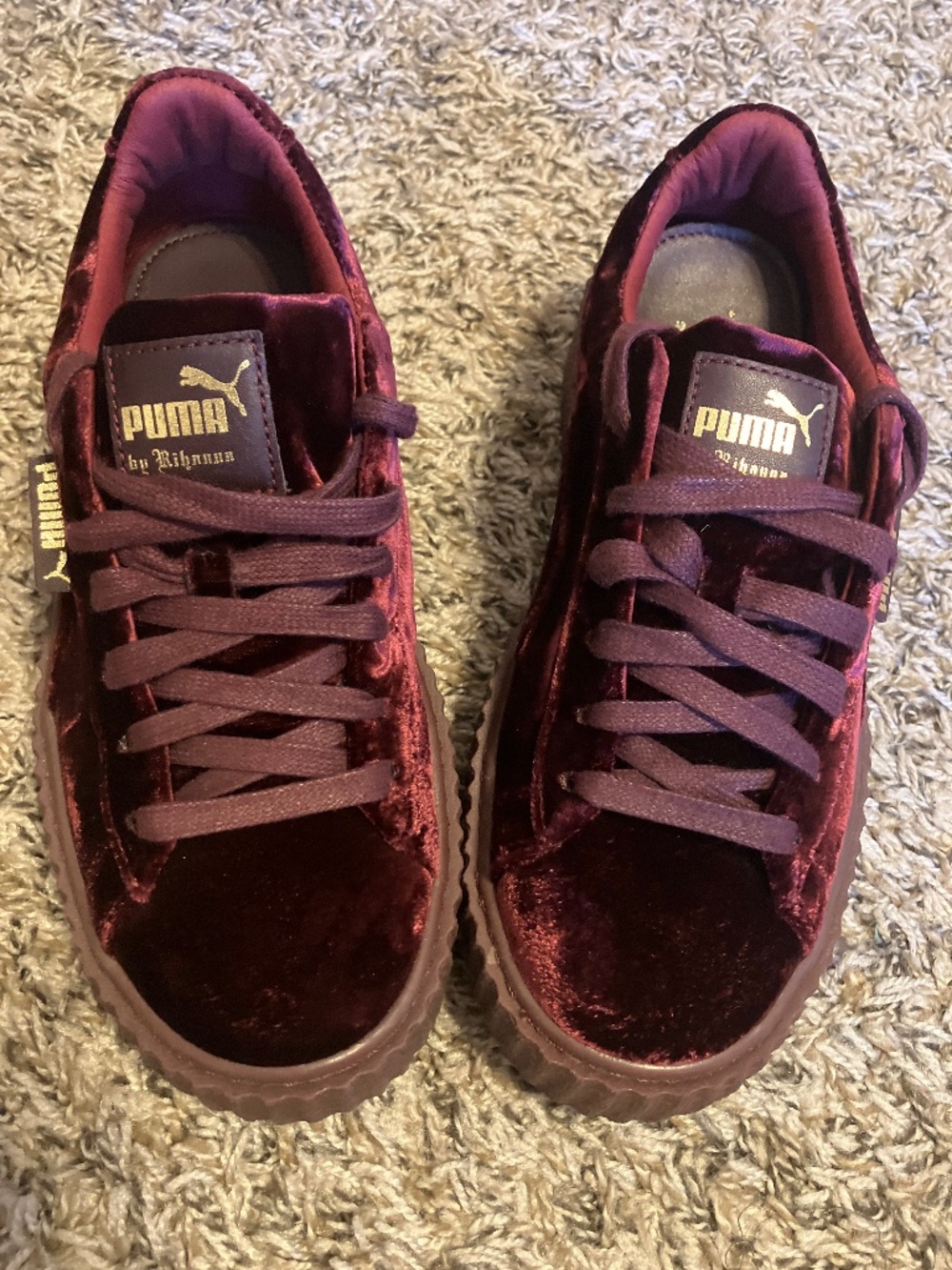 Fenty Maroon Creeper Sneakers
